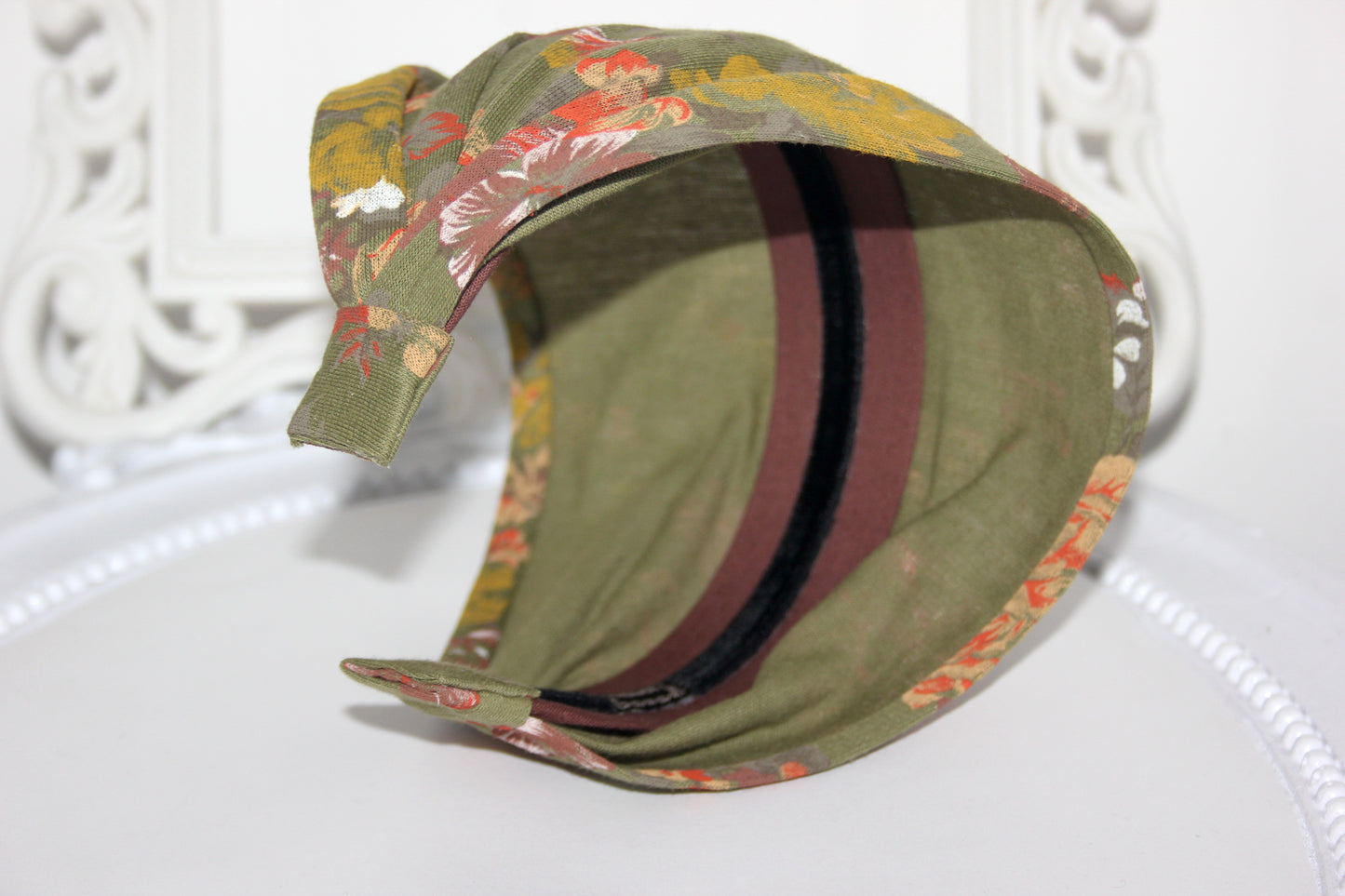 Army Green headband bandana Boho print hairband scarf