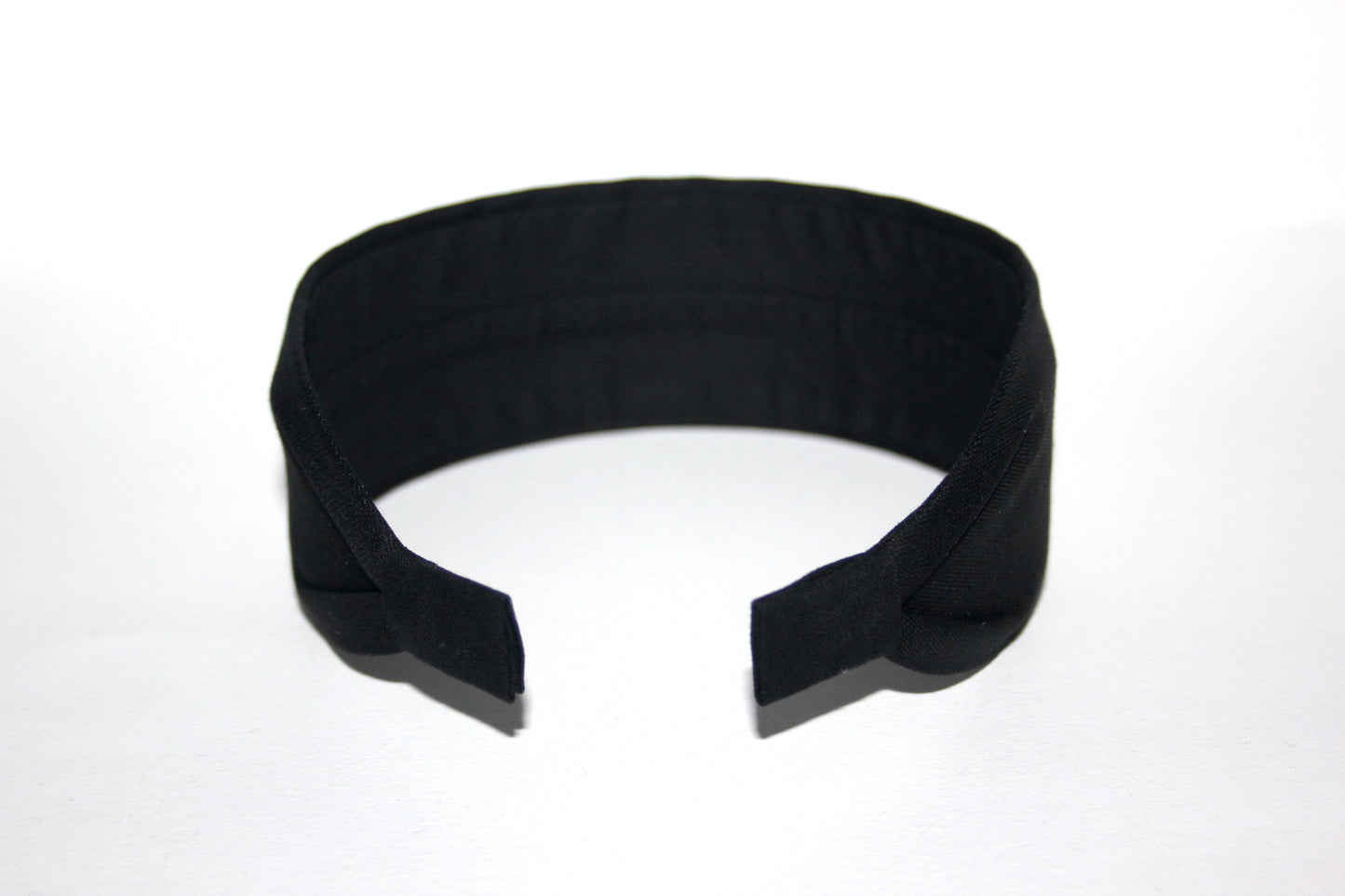 Black cotton flat headband Handmade women hairband, adjustable, plastic free