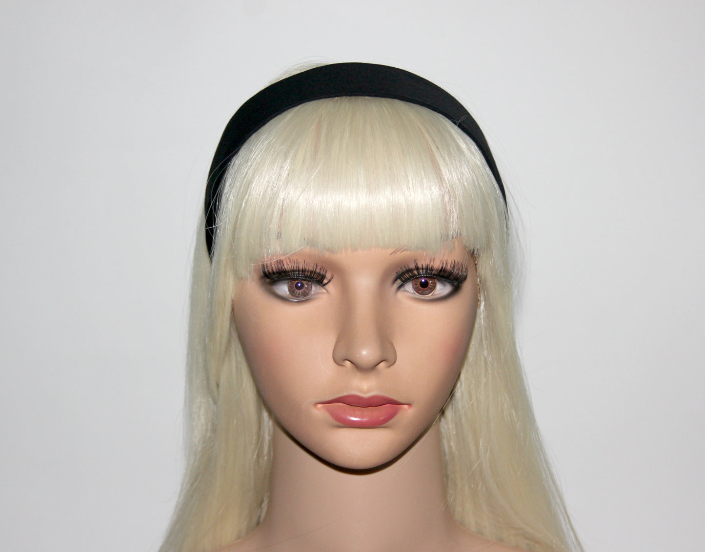 Black cotton flat headband Handmade women hairband, adjustable, plastic free