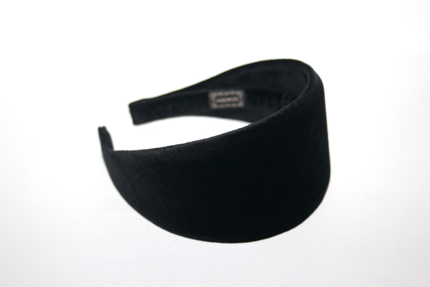 Black cotton velvet headband for women, wide hairband, plastic free