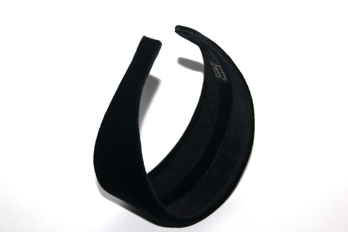 Black cotton velvet headband for women, wide hairband, plastic free