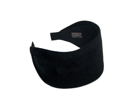 Black micro corduroy headband Flat hairband scarf