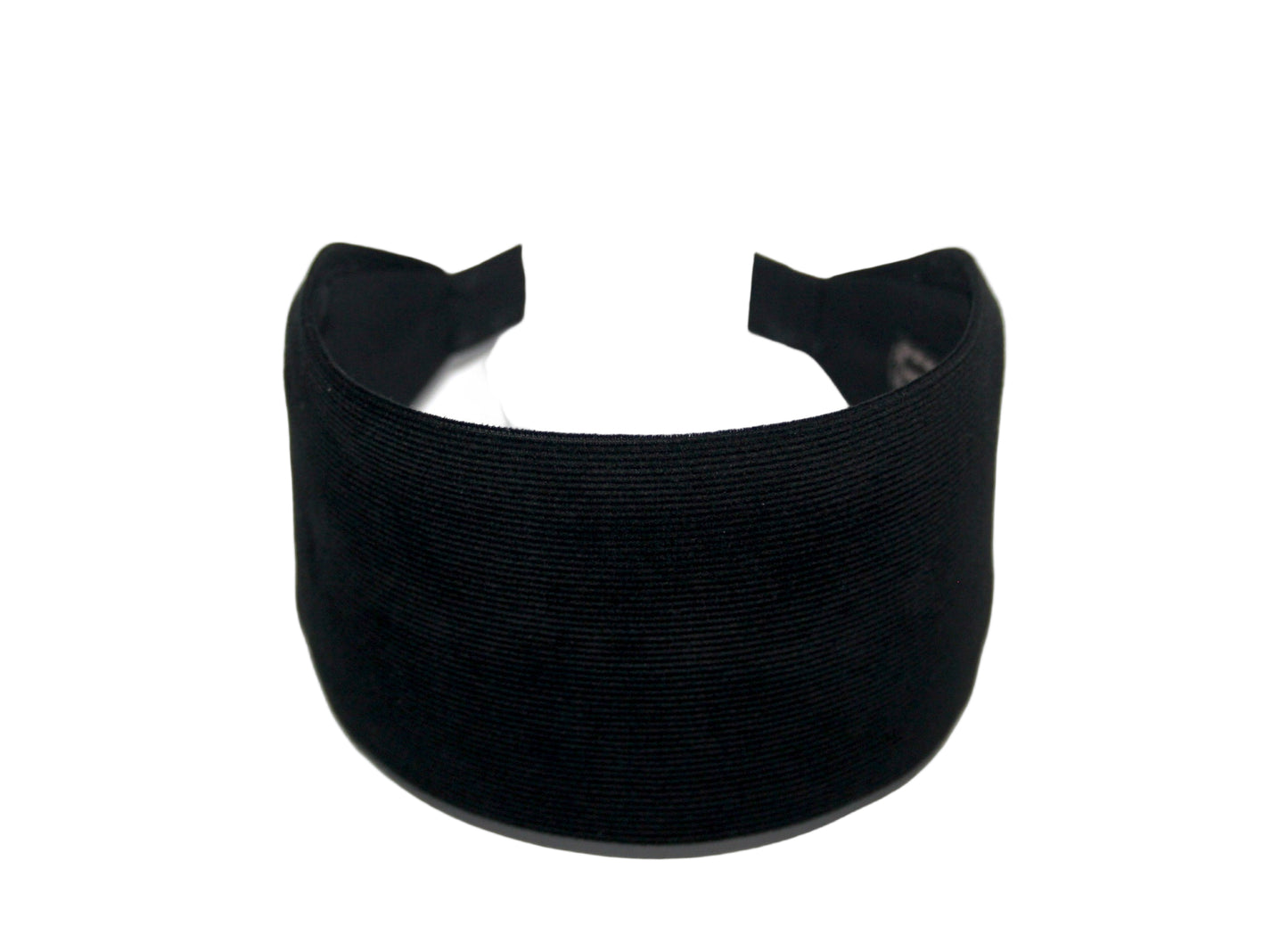 Black micro corduroy headband Flat hairband scarf