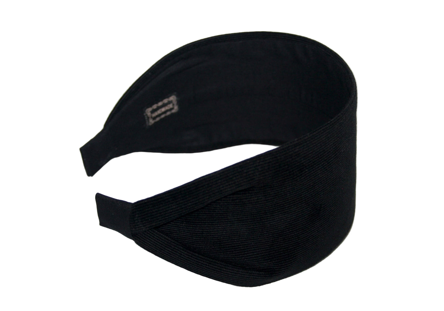 Black micro corduroy headband Flat hairband scarf