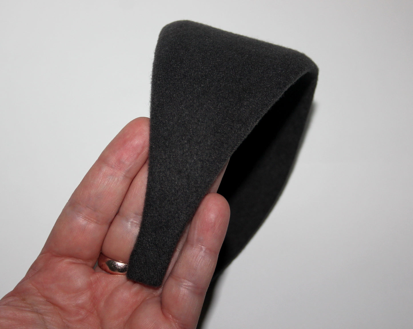 Charcoal Gray felted headband Warm head scarf Handmade head corver Preppy head accessory, plastic free