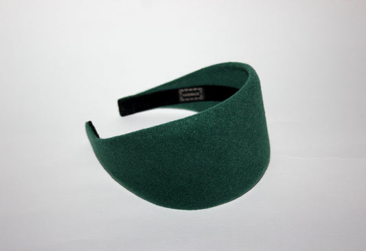 Pine Green felted headband Warm head scarf Handmade head corver Preppy head accessory, plastic free