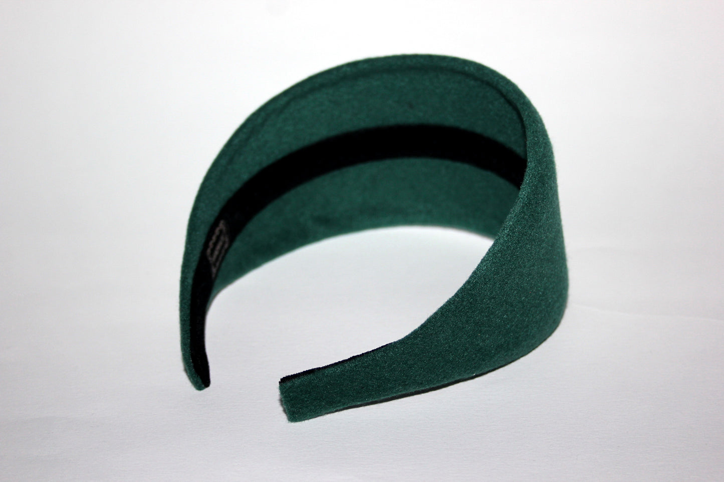 Pine Green felted headband Warm head scarf Handmade head corver Preppy head accessory, plastic free