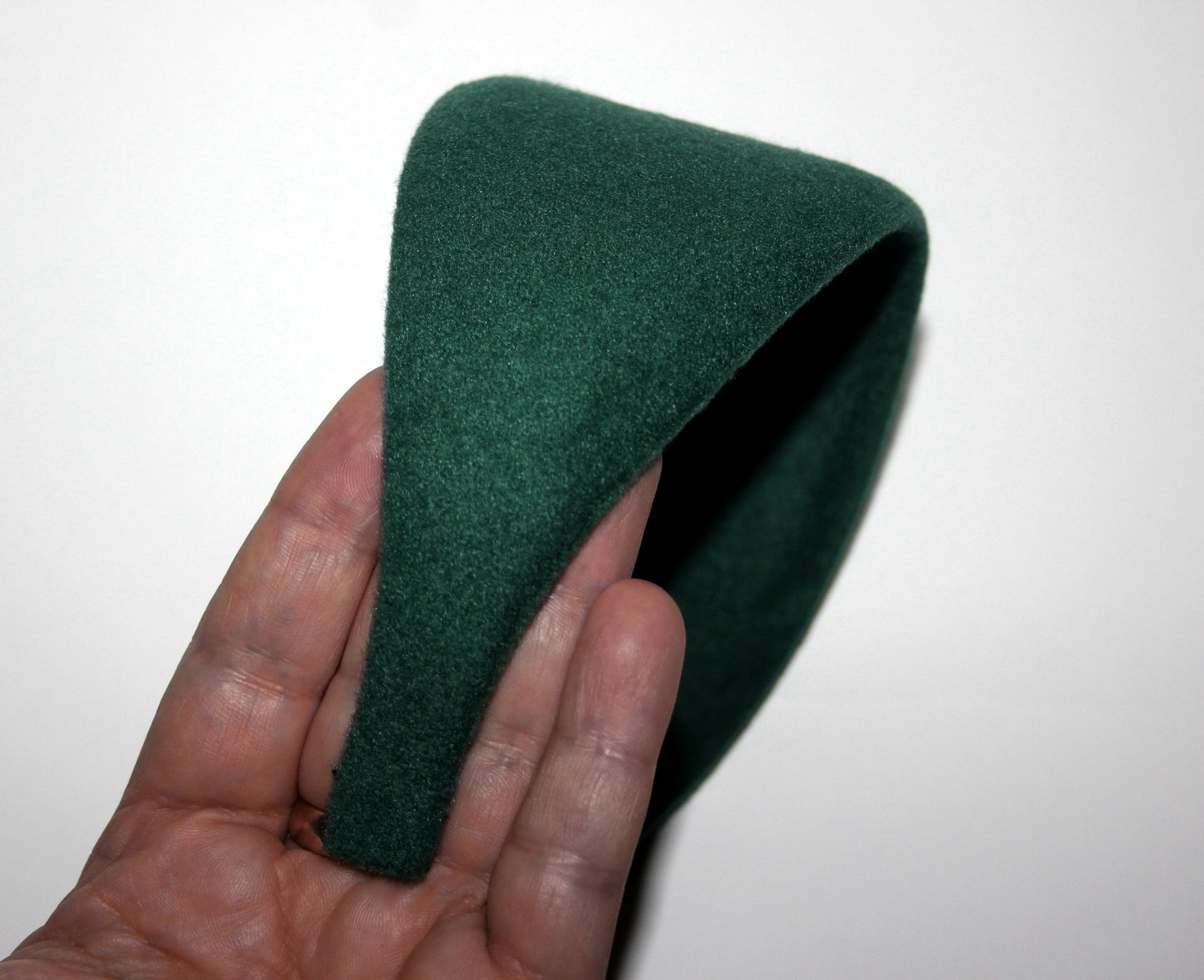 Pine Green felted headband Warm head scarf Handmade head corver Preppy head accessory, plastic free