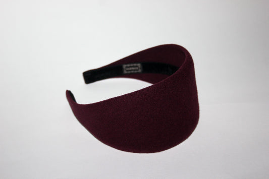 Dark Maroon felted headband Warm head scarf Handmade head corver Preppy head accessory, plastic free