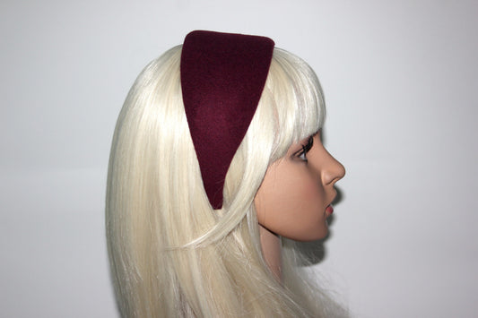Dark Maroon felted headband Warm head scarf Handmade head corver Preppy head accessory, plastic free