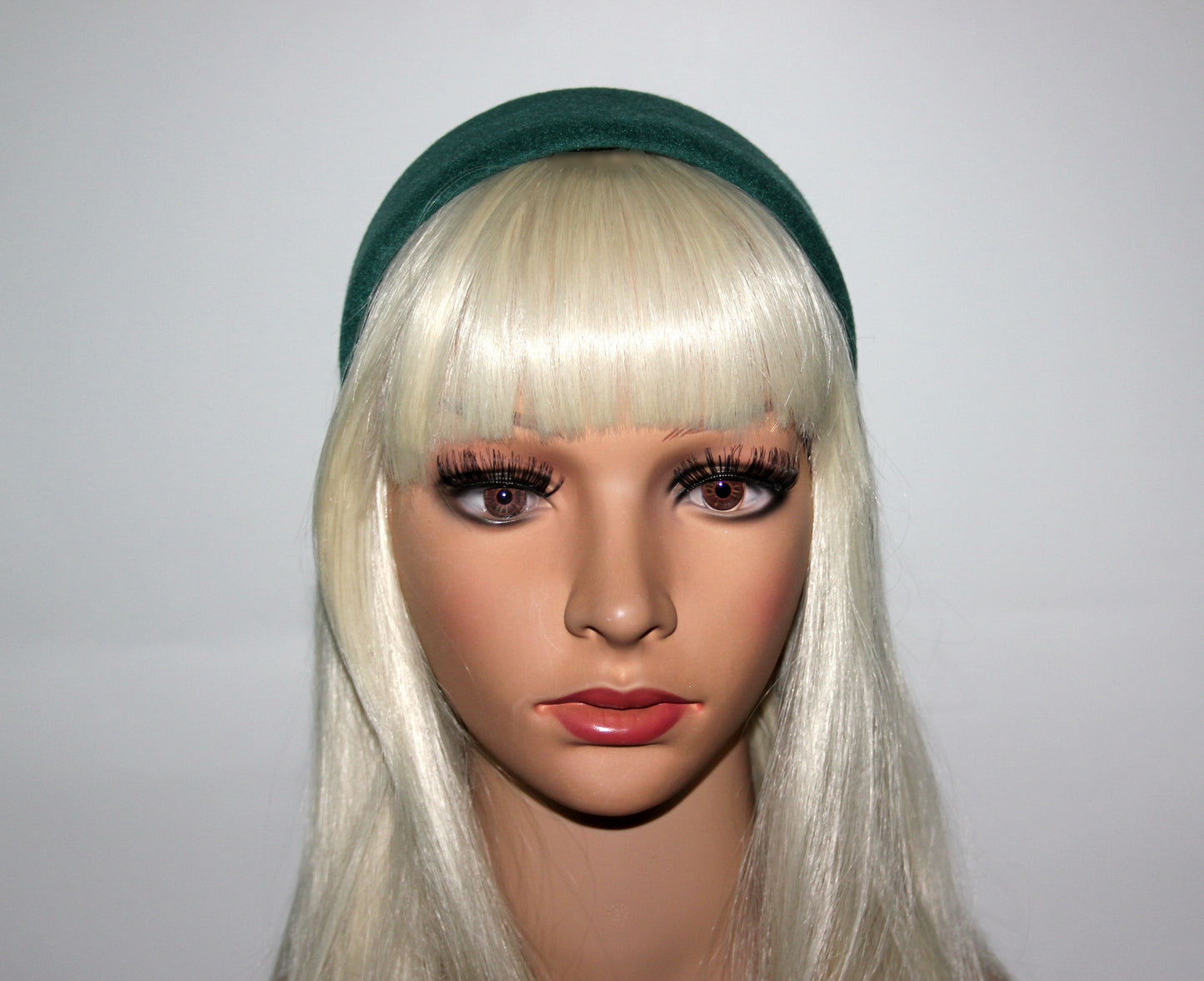 Pine Green felted headband Warm head scarf Handmade head corver Preppy head accessory, plastic free