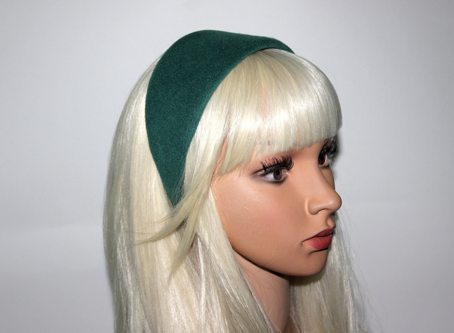Pine Green felted headband Warm head scarf Handmade head corver Preppy head accessory, plastic free