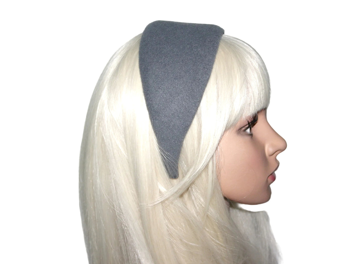 Gray felted headband Warm head scarf Handmade head corver Preppy head accessory, plastic free