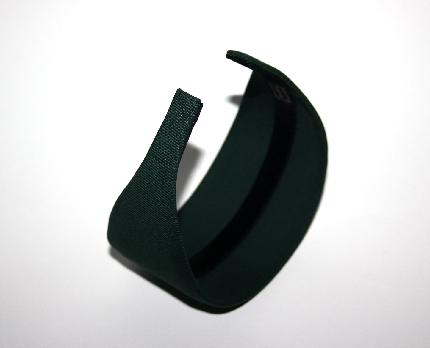 Dark Green fabric headband Wide head scarf women blair waldorf headpiece no plastic adjustable hairband