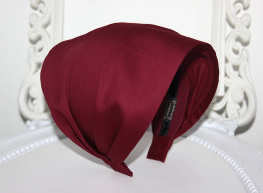 Dark Red headband scarf Cotton satin bandana
