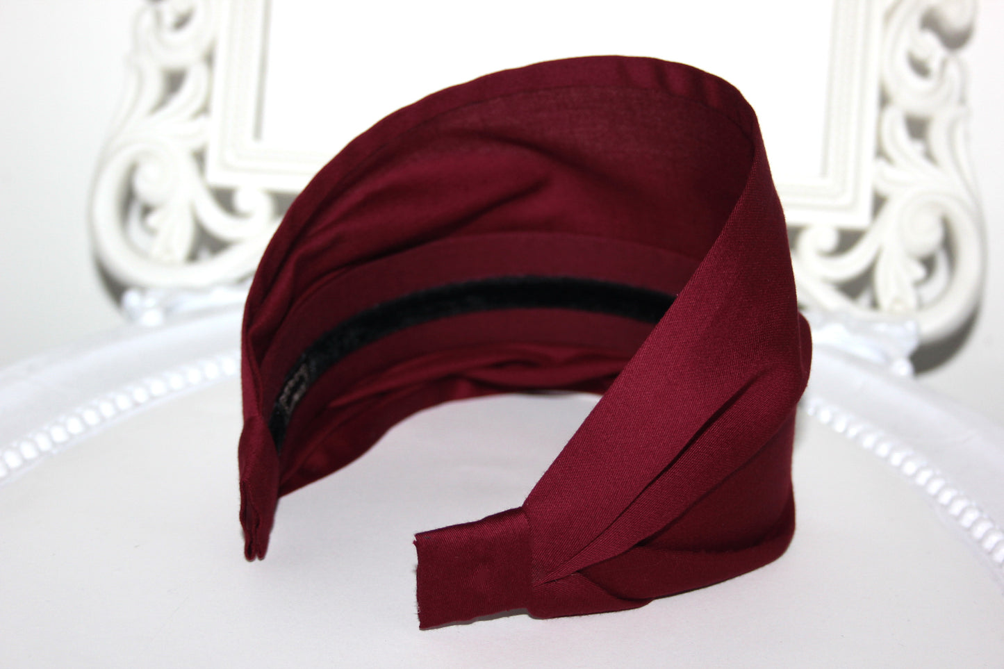 Dark Red headband scarf Cotton satin bandana