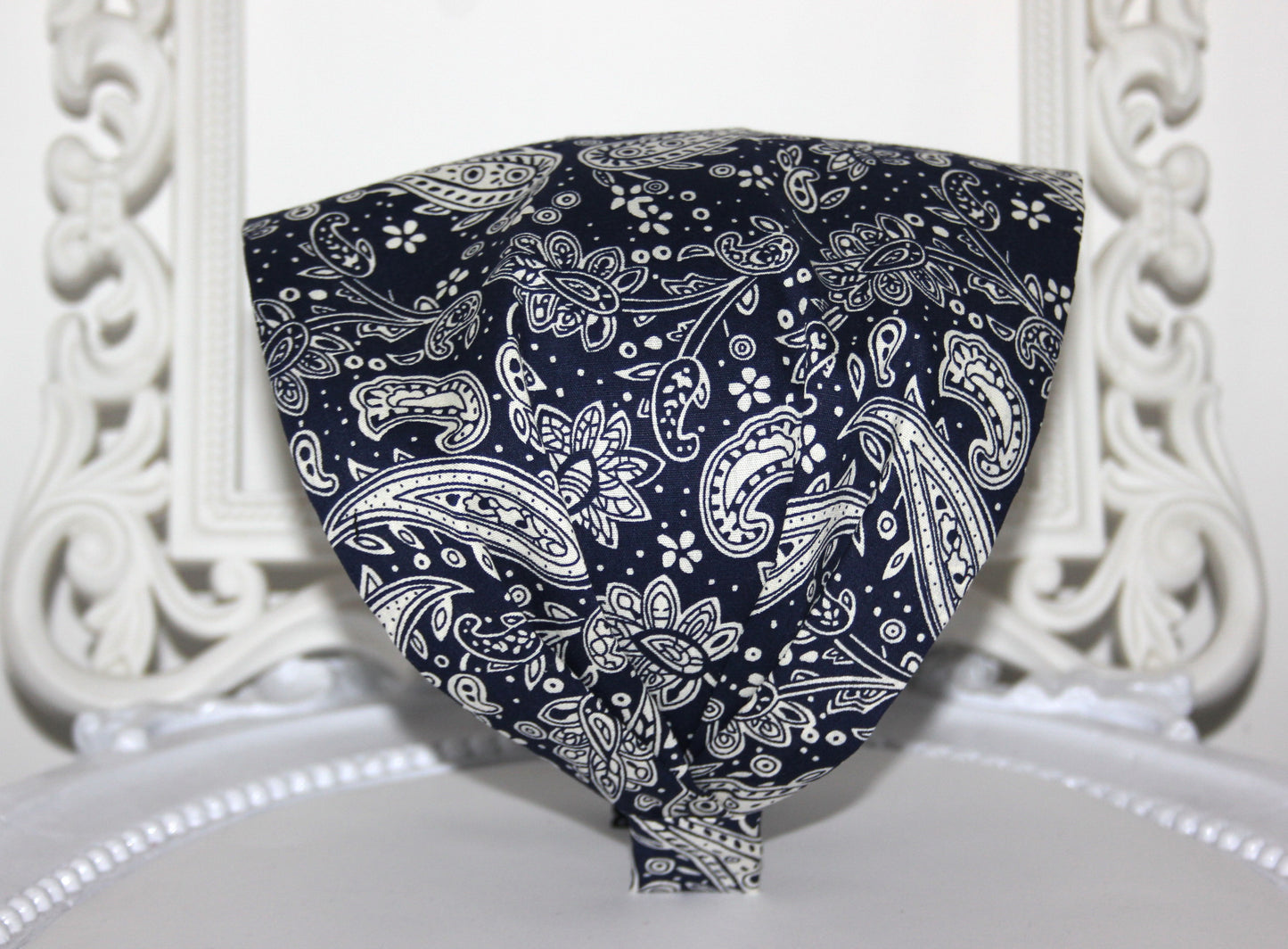 Bandana Headband Dark Blue Boho paisley print hairband scarf