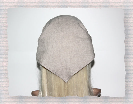 Natural linen kerchief Undyed triangle bandana headband Hippie hairband