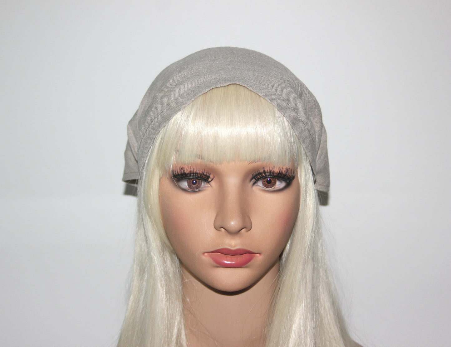 Natural linen kerchief Undyed triangle bandana headband Hippie hairband