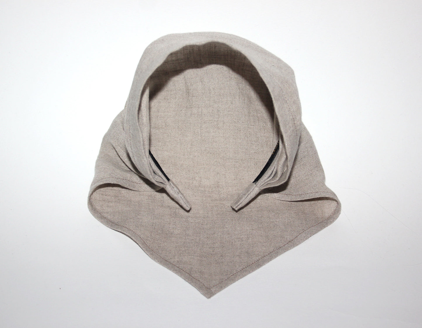 Natural linen kerchief Undyed triangle bandana headband Hippie hairband