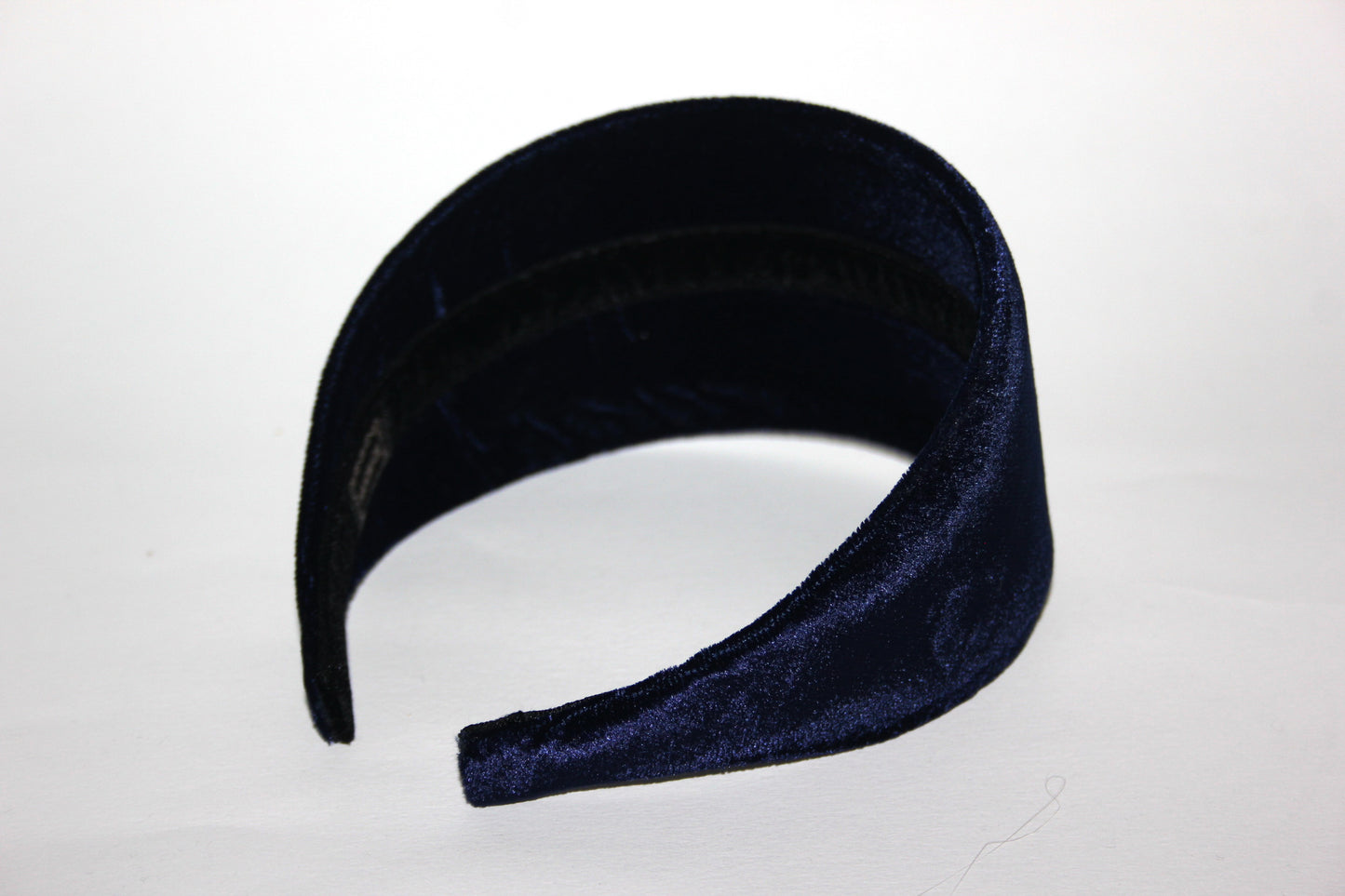 Navy silk velvet headband from narrow to extra wide hairband for women, plastic free