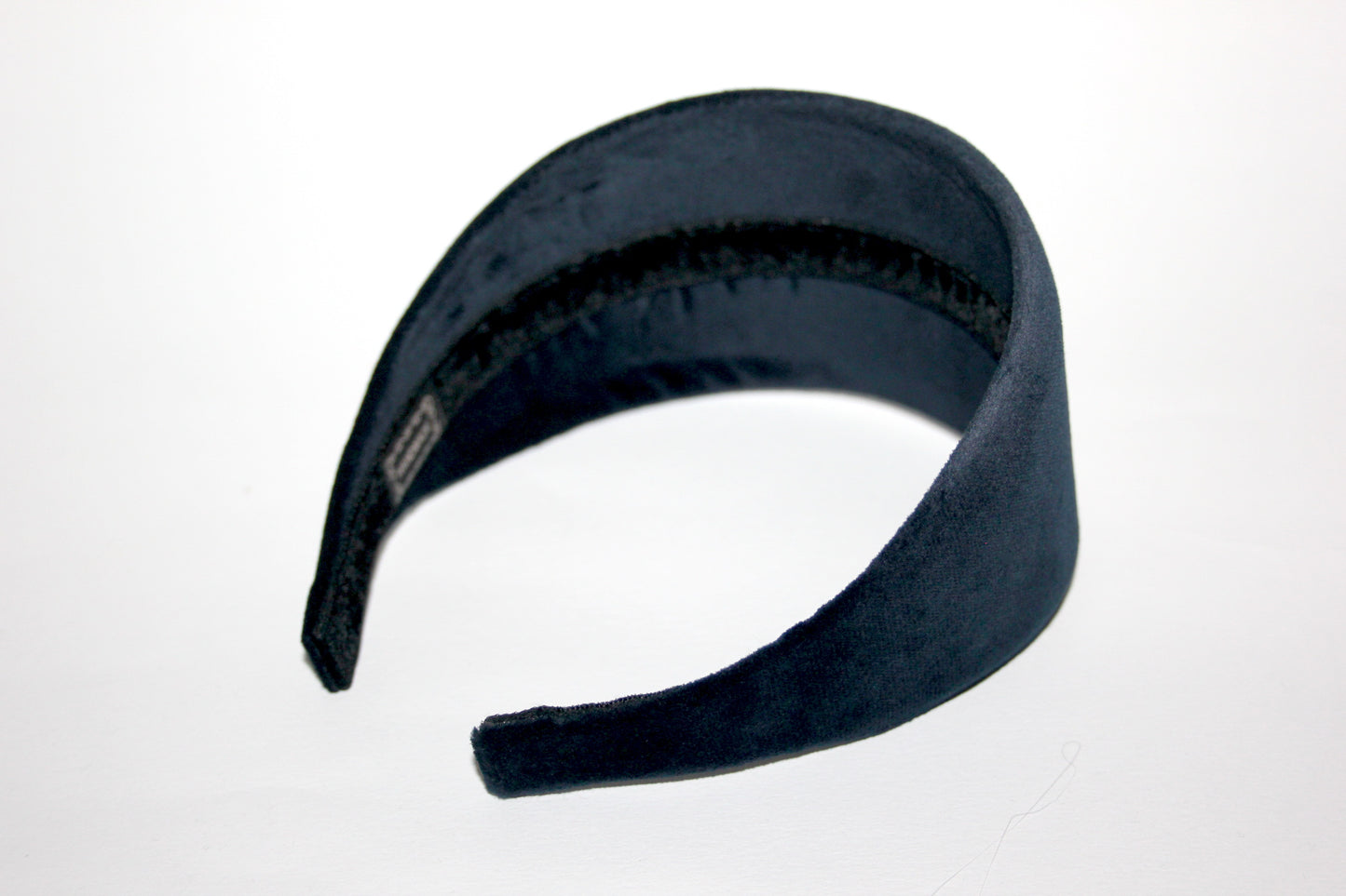 Dark Blue cotton velvet headband for women, from narrow to extra wide hairband, plastic free