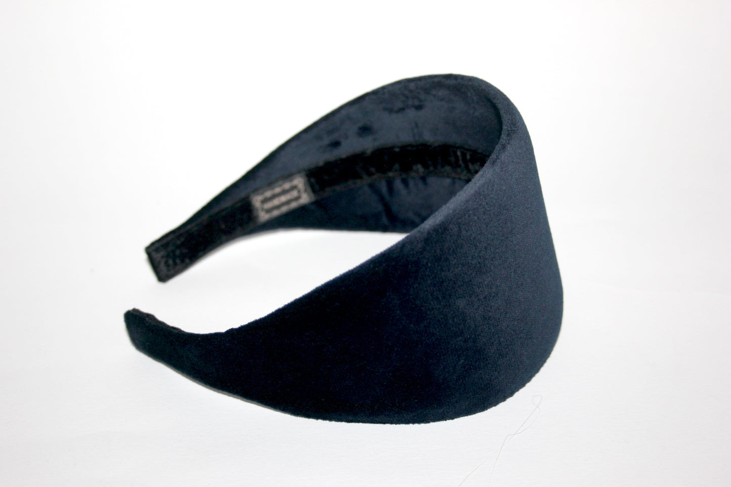 Dark Blue cotton velvet headband for women, from narrow to extra wide hairband, plastic free