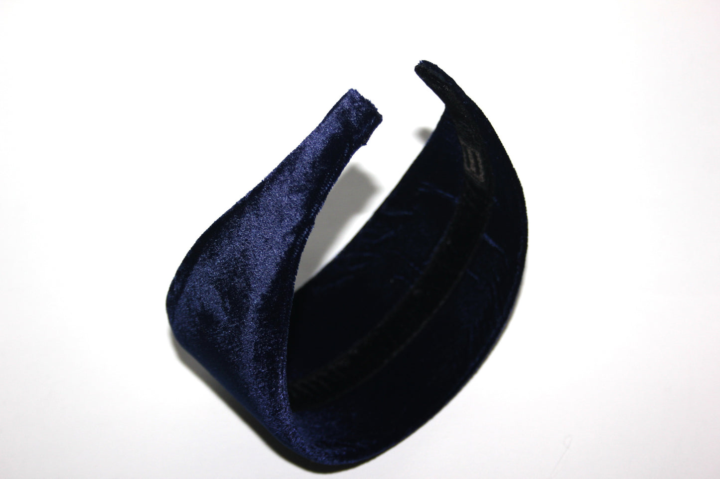 Navy silk velvet headband from narrow to extra wide hairband for women, plastic free