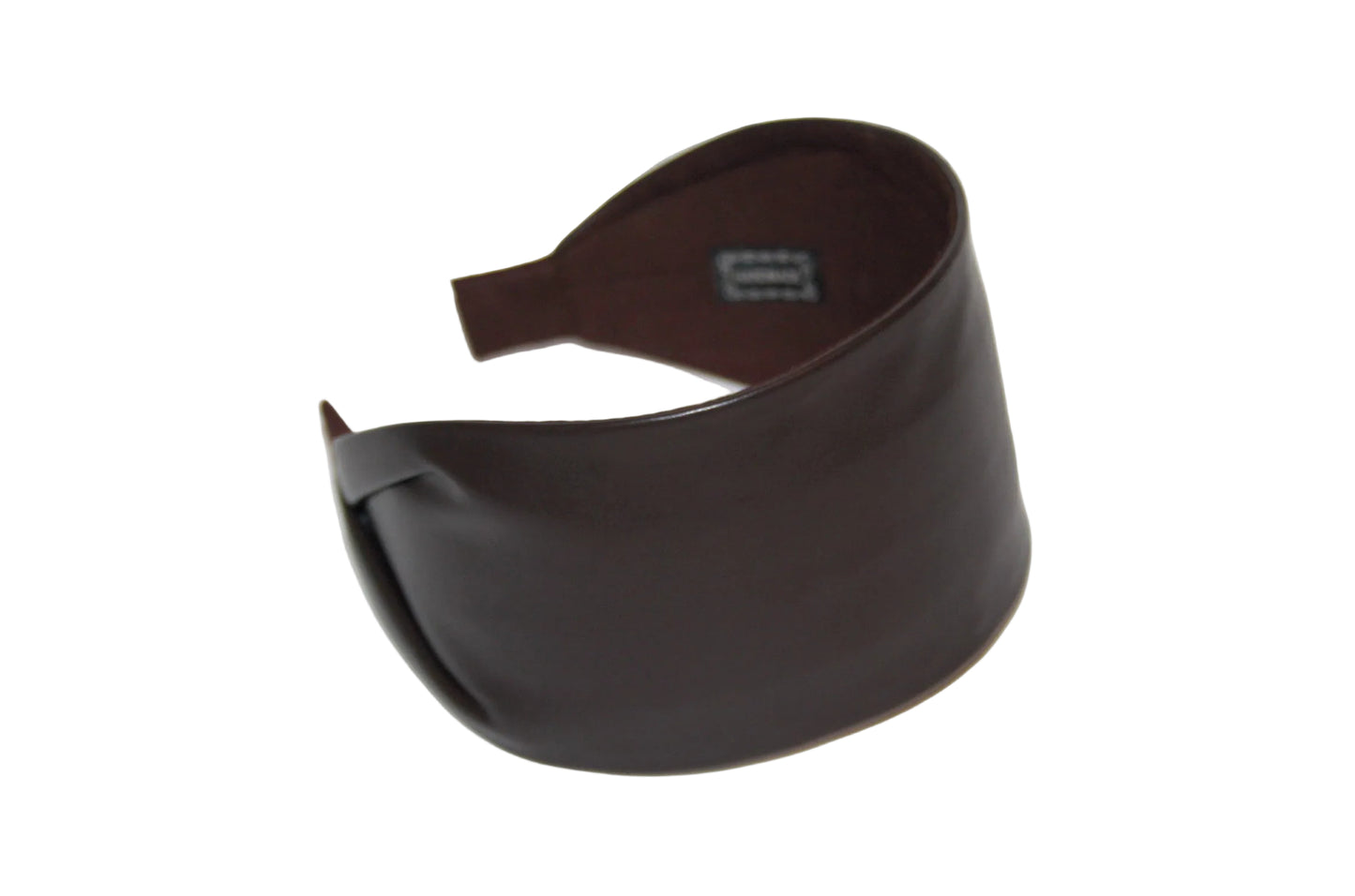 Dark Brown headband wide leather women headpiece