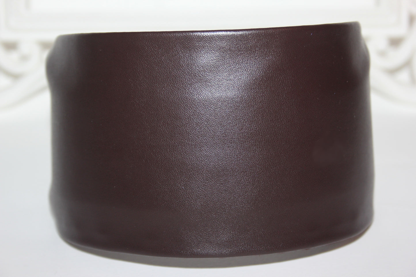 Dark Brown headband wide leather women headpiece