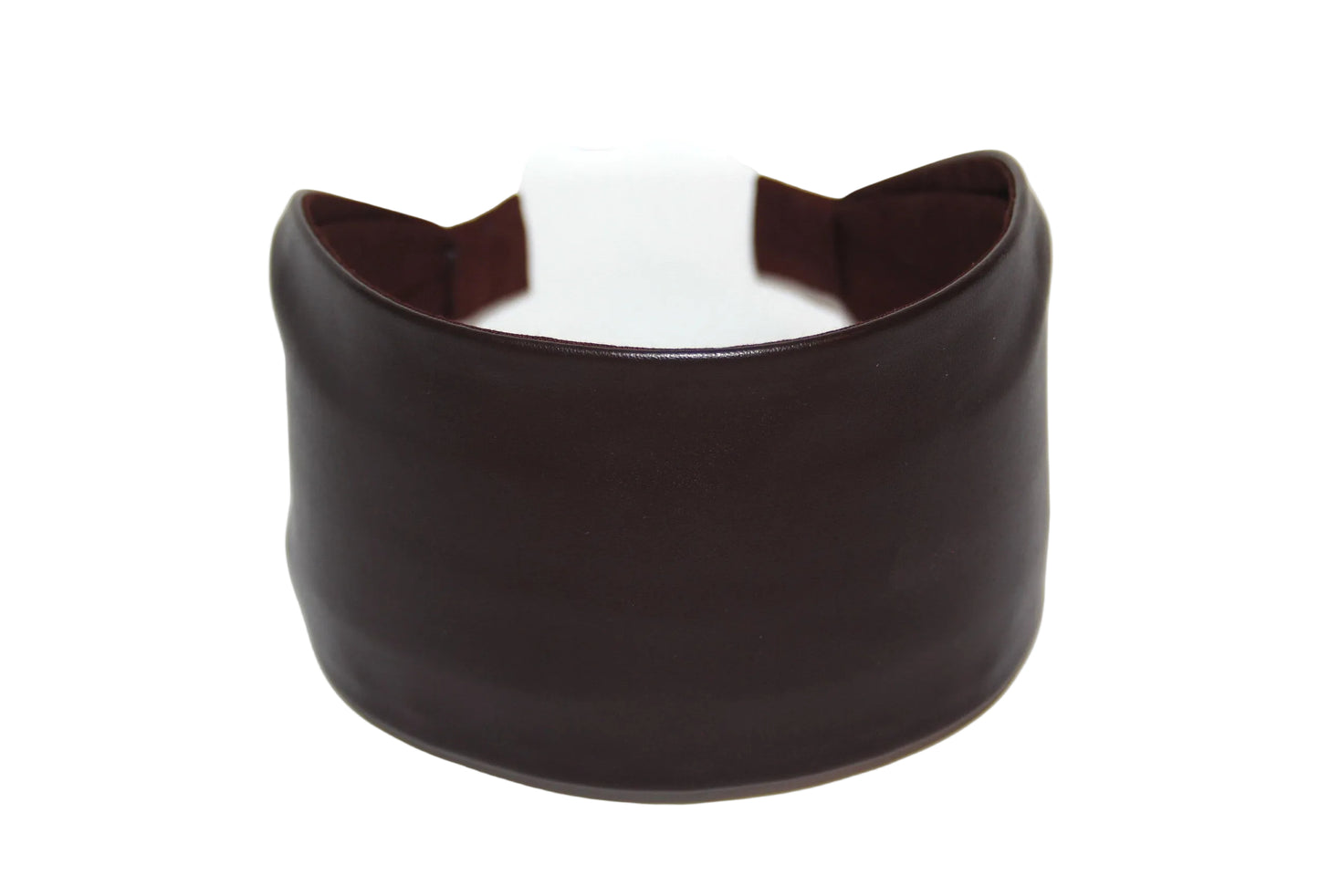 Dark Brown headband wide leather women headpiece