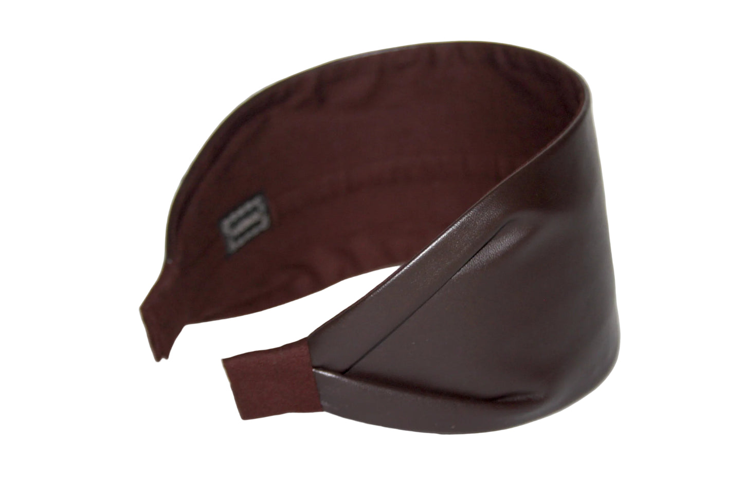 Dark Brown headband wide leather women headpiece