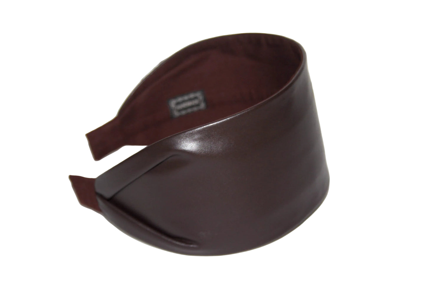 Dark Brown headband wide leather women headpiece