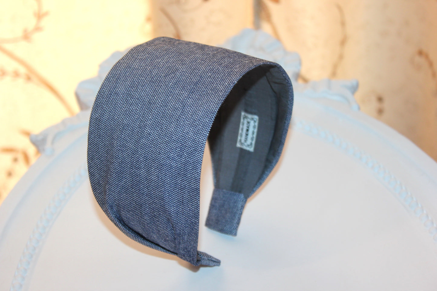 Chambray headband women gray blue fabric hairband