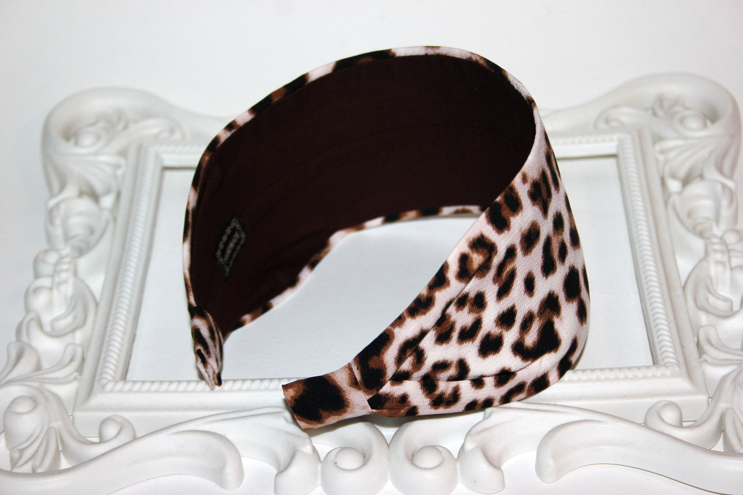 Animal print headband Ivory,Brown & Black wide fabric hairband Comfy head covering
