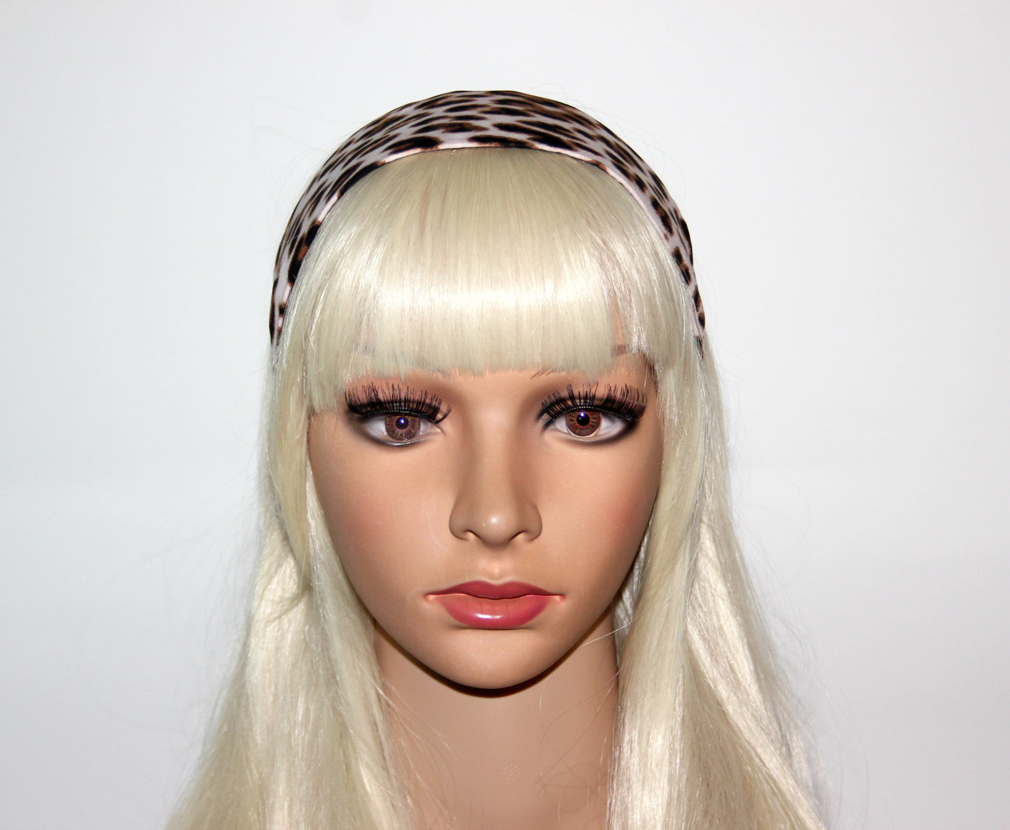 Animal print headband Ivory,Brown & Black wide fabric hairband Comfy head covering