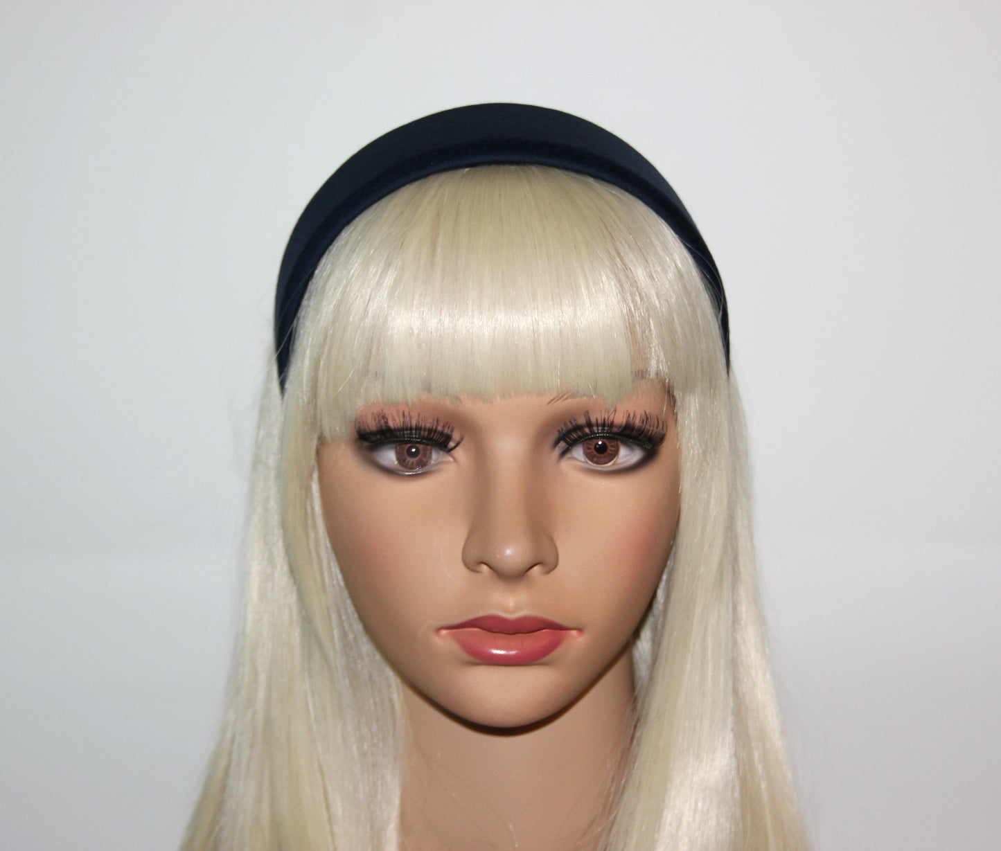 Dark Blue fabric headband Wide head cover for women Waldorf style, plastic free