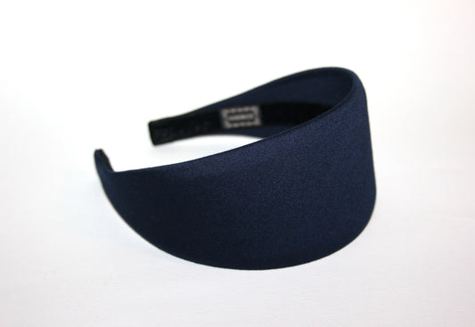 Dark Blue fabric headband Wide head cover for women Waldorf style, plastic free