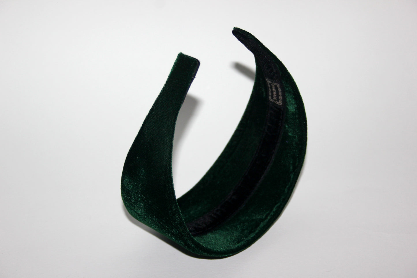 Dark Green silk velvet headband - Adjustable hair band for medium and large head size