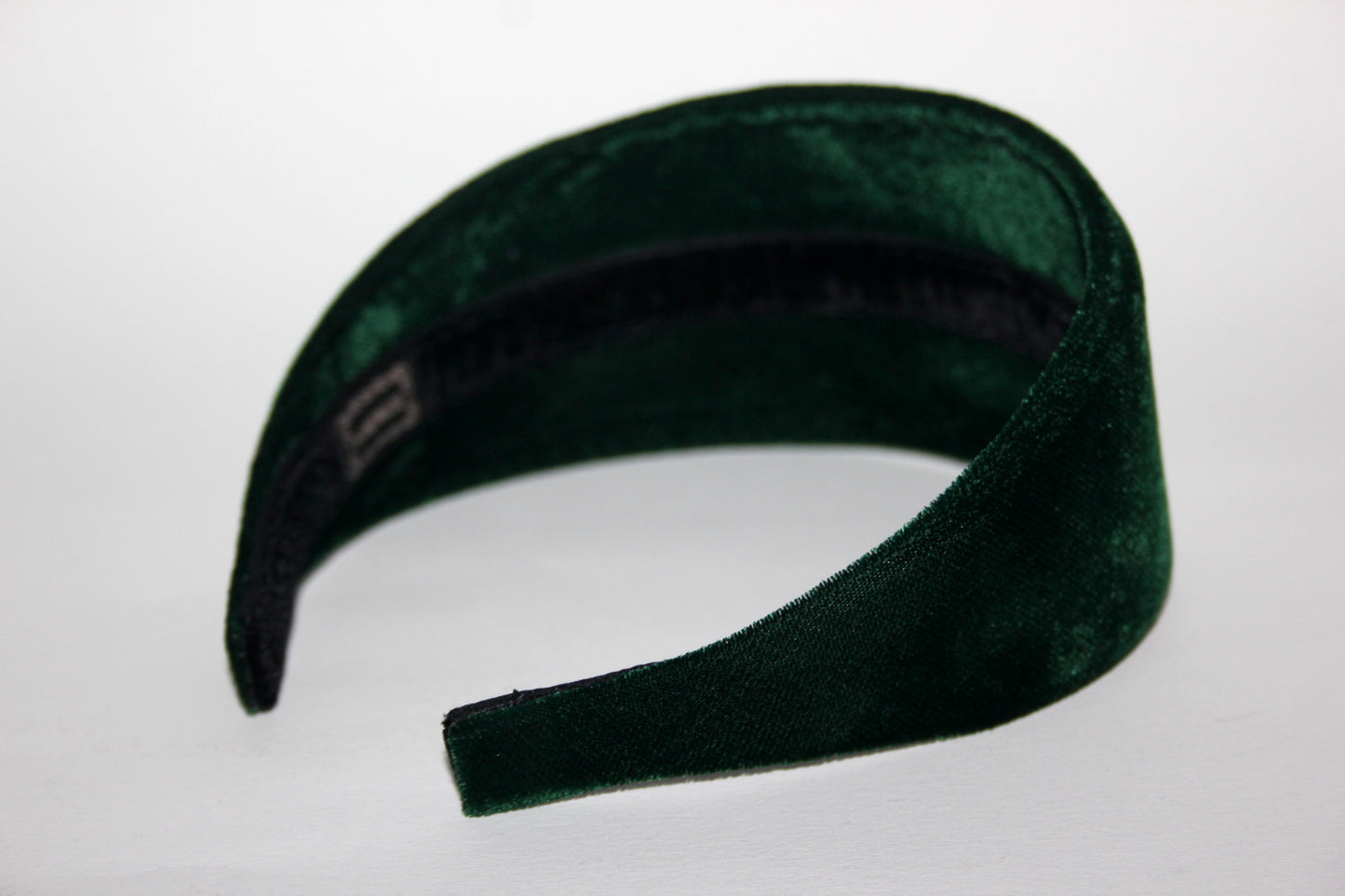 Dark Green silk velvet headband - Adjustable hair band for medium and large head size