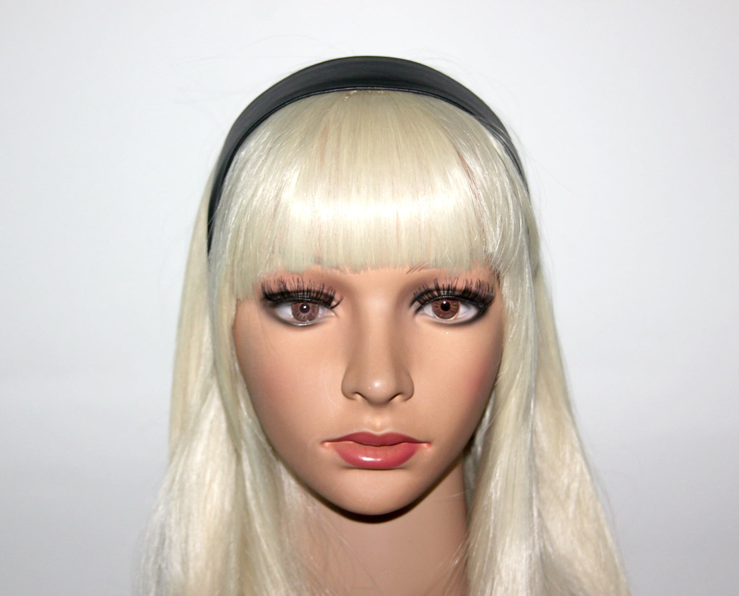 Genuine Black flat headband Italian soft lambskin leather hairband for women, unique design, plastic free