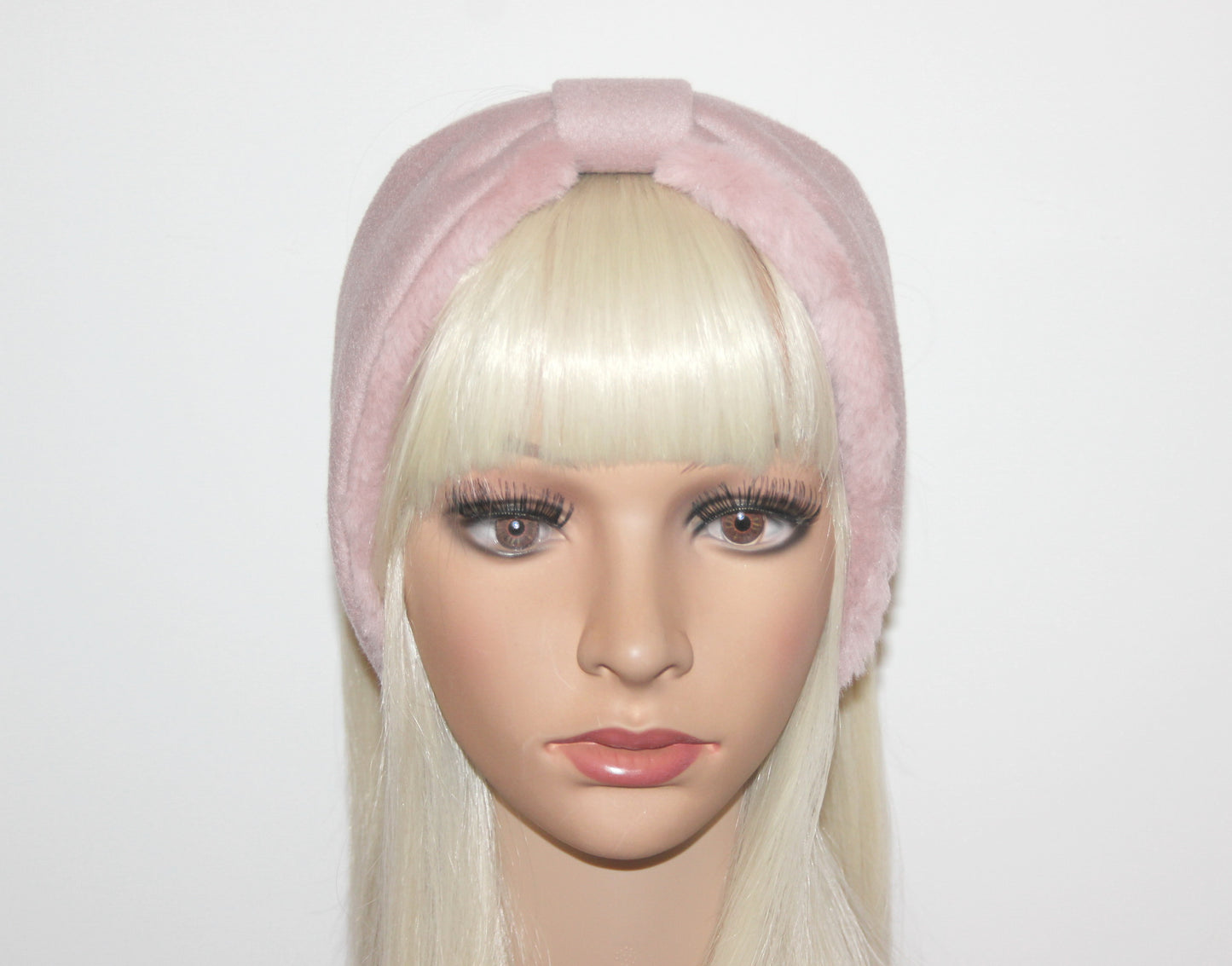 Pale Pink earmuffs women faux fur earmuffs ear warmer headband turban