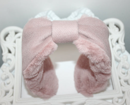 Pale Pink earmuffs women faux fur earmuffs ear warmer headband turban