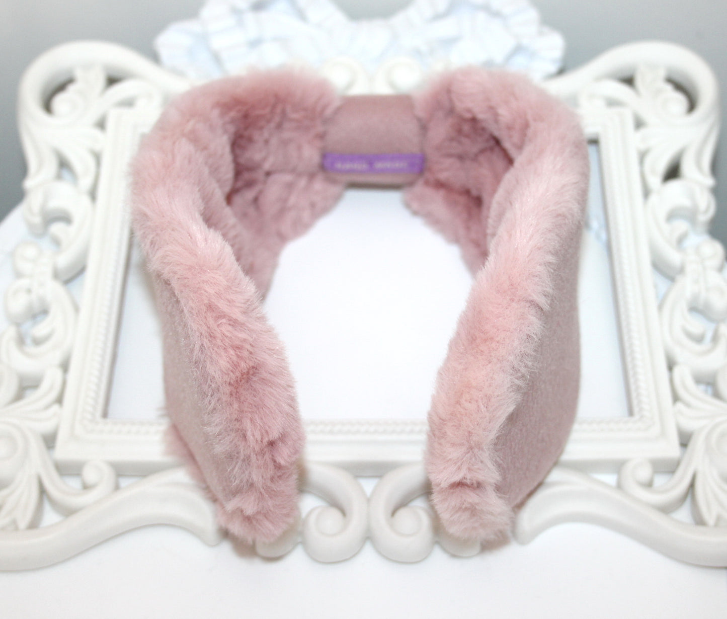 Pale Pink earmuffs women faux fur earmuffs ear warmer headband turban