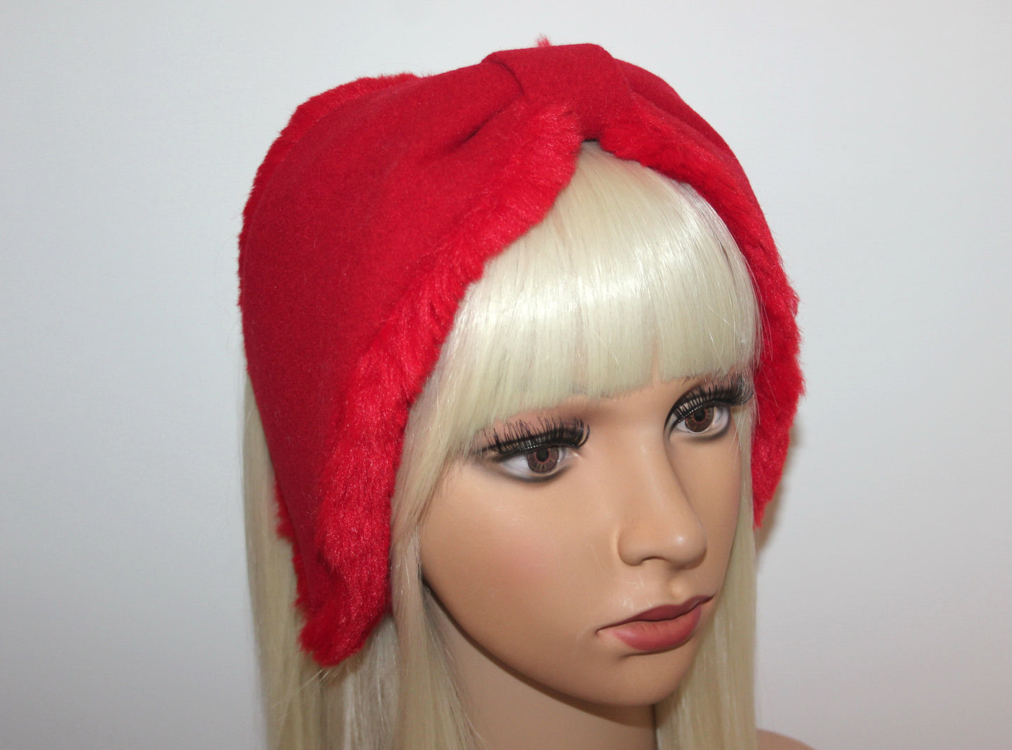 Red earmuffs Women ear warmer Comfy headband turban