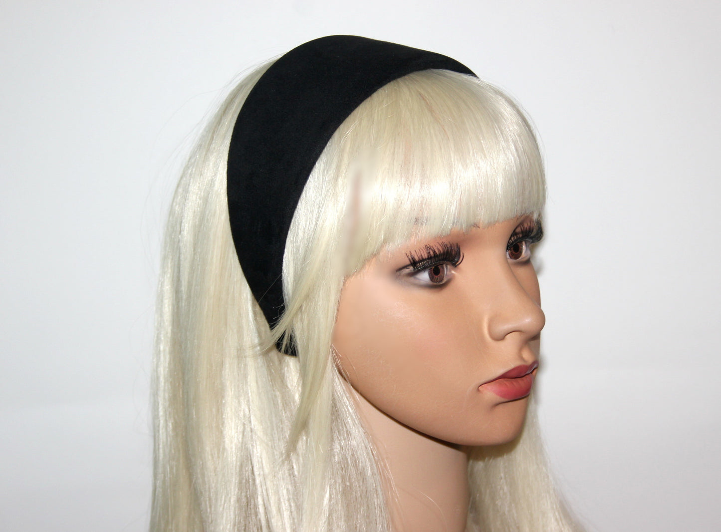 Faux Suede headband Classic Black hairband scarf, plastic free