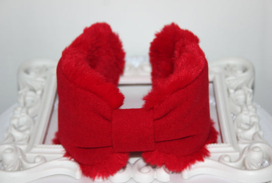Red earmuffs Women ear warmer Comfy headband turban