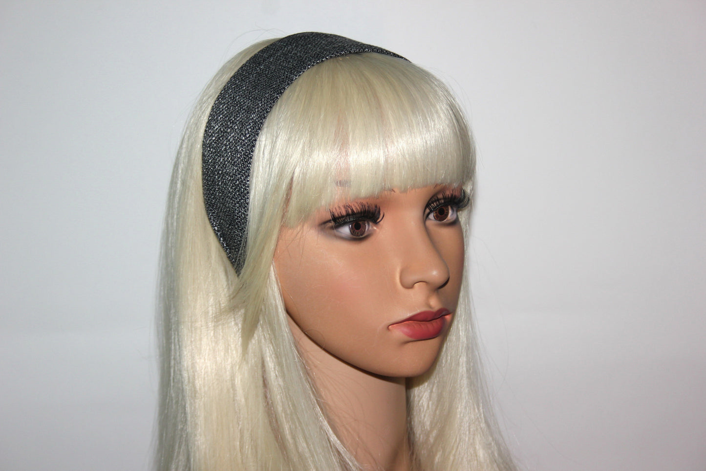 Women Headband Black & White business attire woman head scarf Wide cotton blend hairband