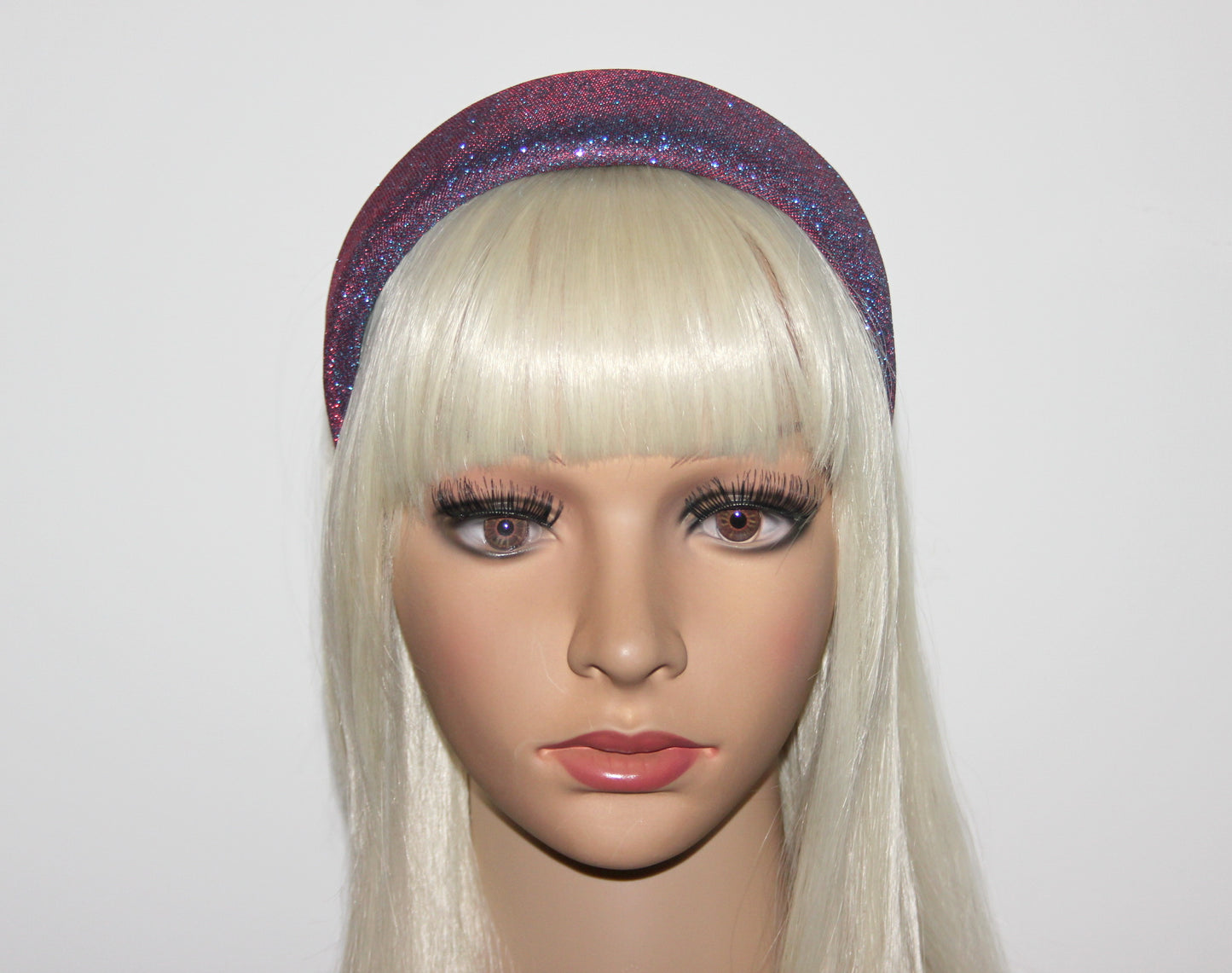 Stardust padded headband, Iridescent Purple sparkle head scarf, plastic free
