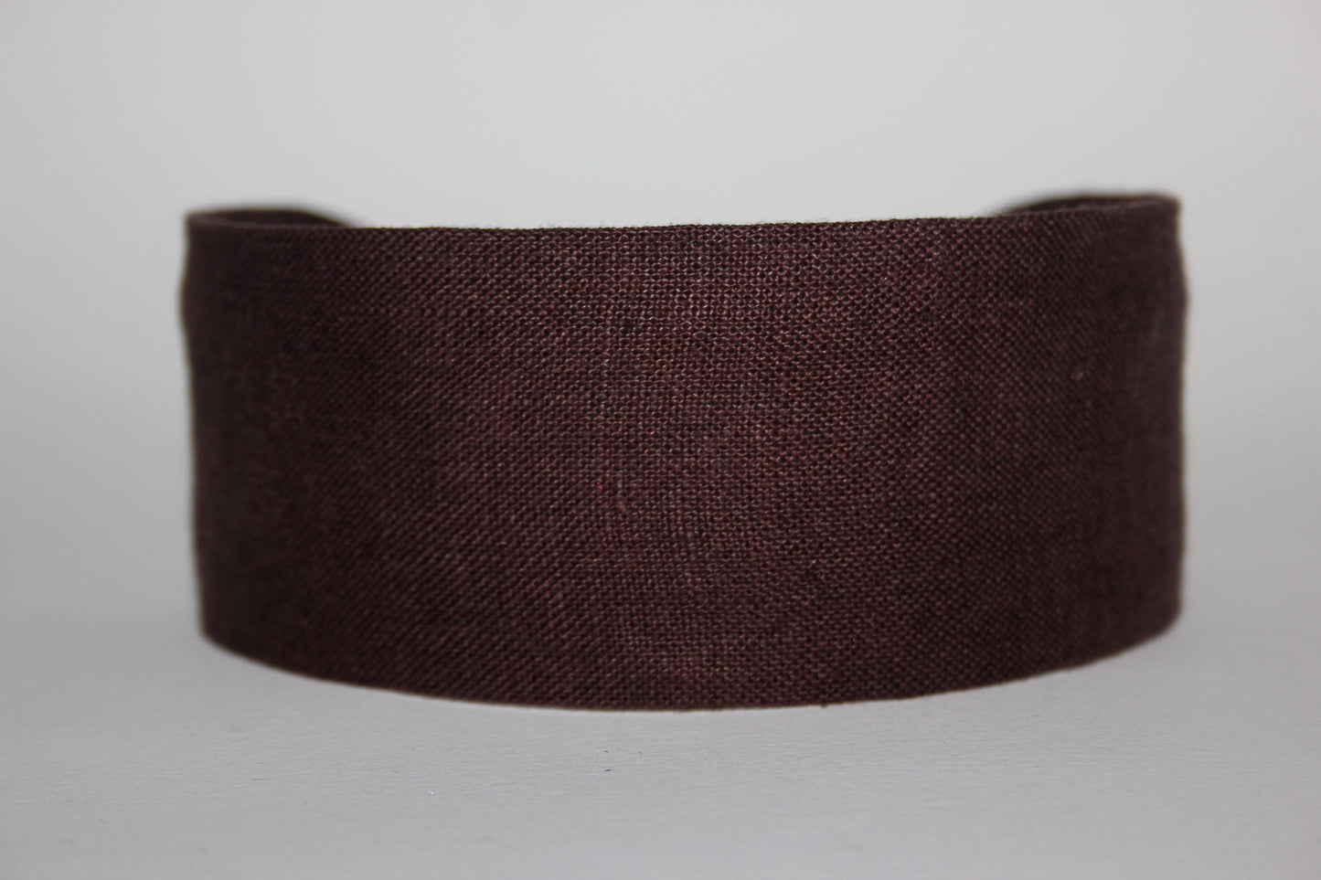 Dark Brown linen flat headband Handmade women hairband
